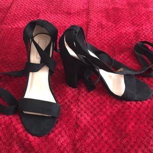 Black velvet heels